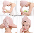 Magic Suction Cap Towel /  Suction Towel Cap Hair Dry Magic Towel / Quick Dry Microfiber Bathrobe Magic Hair Towel Super Absorbent Bath Shower Wrap (Meem). 