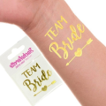 12pcs Combination Golden Team Bride Tattoo Sticker Bride To Be Bachelorette Party Hen Party Bridal Shower Wedding Party Decor. 