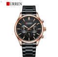 CURREN Chronograph Luminous Stainless Steel Chain Wrist Watch For Men With Brand Bag -8446. 