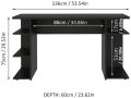 Computer Desk with Shelves, Home Office Desk Writing Workstation for Large Monitor Stand, Gamer Table Wood Desk, Gaming Computer Desk (Black and White). 