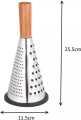 Multifunctional Conical Cheese Grater 3 Sided Stainless Steel Grater with Wooden Handle Round Food Fruit Vegetable Nuts, Cheese, Garlic & Ginger II Handheld Multi Grater Slicer Zester Tower Grater. 
