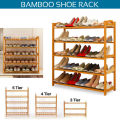 Bamboo Wooden 5 Shelf Multi purpose Shoe Rack Storage Organizers. 