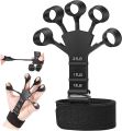 1 Peice Finger Gripper Guitar Finger Exerciser Hand Strengthener Hand Trainer Black. 