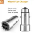 Xiaomi  Car Charger QC3.0 X2 Dual USB Quick charge Max 5V/3A 9V/2A 15V/1.5A Metal Style. 