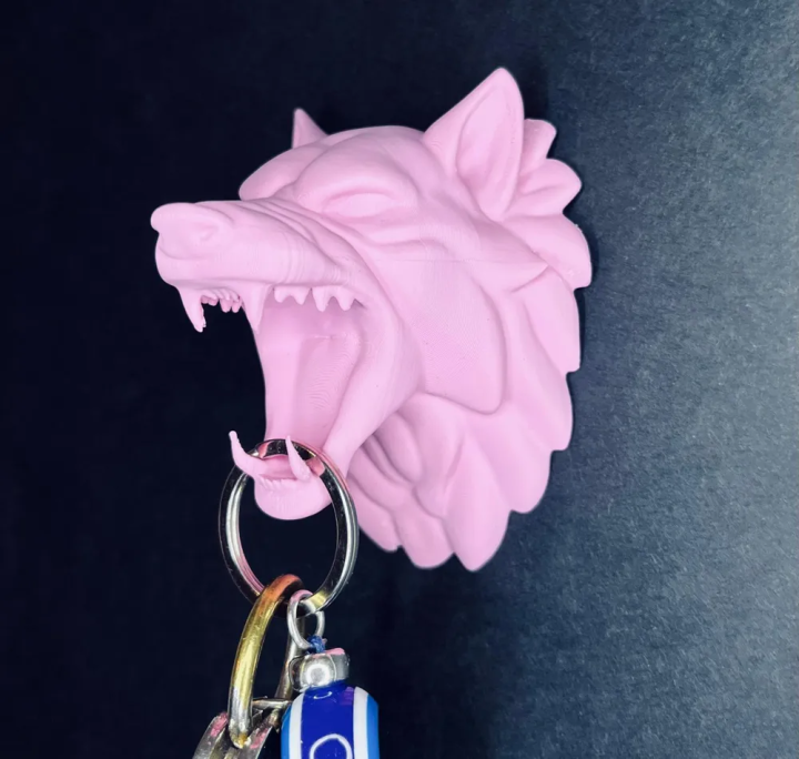 Wolf Wall-Mounted Key Holder & Organizer – Rustic Animal-Inspired Wall ...