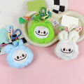 Kawaii Squeak Labubu Plush Doll Cute Stuffed Doll Keychain Backpack Pendant NOVO. 