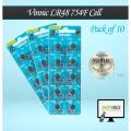 Vinnic AG5 LR48 L754F Alkaline 1.5 V Batteries (Pack of 10) | Vinnic LR48 754F hearing ad cell Battery| SkyScraper Store. 
