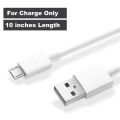 Universal Small Micro USB Android Charging Cable for Mobile To Power Banks , Pc , Laptop - White 10 inches short Cord. 