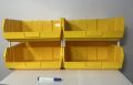Tools plastic Bin box Storage System LARGE Containers stackable (Set of 4). 