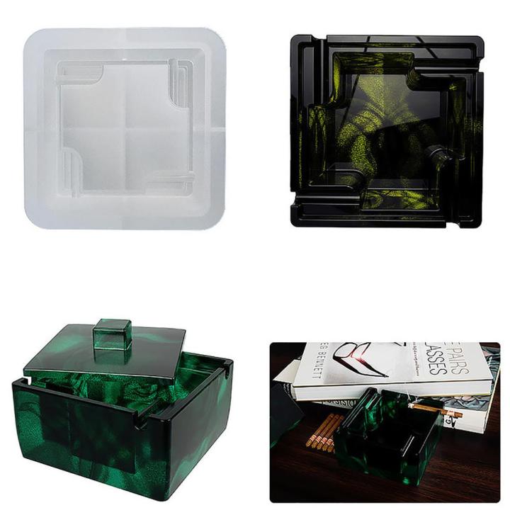 Kit Home Ashtray Molds Crafts DIY Silicone Resin Molds Clay Decor Ashtray Resin Silicone