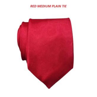 RED MEDIUM PLAIN TIE || SILK RED TIE || RED FORMAL TIE