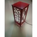 Table Lamp, Wooden Square Laminated MDF, Laser Cut, Home Decor. 