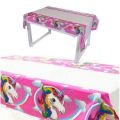 Unicorn Theme Table Cover for Birthday Party Decorations and Celebrations - Cartoon Birthday theme table cover. 