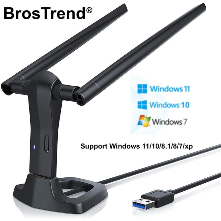 BrosTrend Longe Rannge Model (AC3 V2) (1200Mbps) Dual Band  5GHz/2.4GHz WiFi Adapter.Wireless network speed 867Mbps, 2 X External Antennas,USB 3.0.Compatible with Windows 10/8/7 / XP, Linux Mint, Xubuntu, Zorin, Raspberry Pi 2+, Raspbian, AC3L