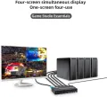 FJGEAR 4K HDMI Multi Viewer Switch 4x1, Quad Seamless HDMI Switcher, 4 in 1 Out with Loop Split Screen, 5 Display Modes, Support 4K@30Hz, with IR Remote, for Security Cameras, Monitors, Gaming Consoles. 