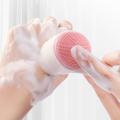 2-in-1 facial cleansing brush, silicone manual Double-sided Facial Cleansing Brush and Pore Cleansing Face Brush, deep cleansing skin keratin cleaning system, super soft massage pores, suitable for all types of skin (pink). 