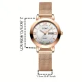 Seno Women's Watch Luxury Luminous Quartz Watch Calendar Analog WR Stainless Steel Wrist Watch. 