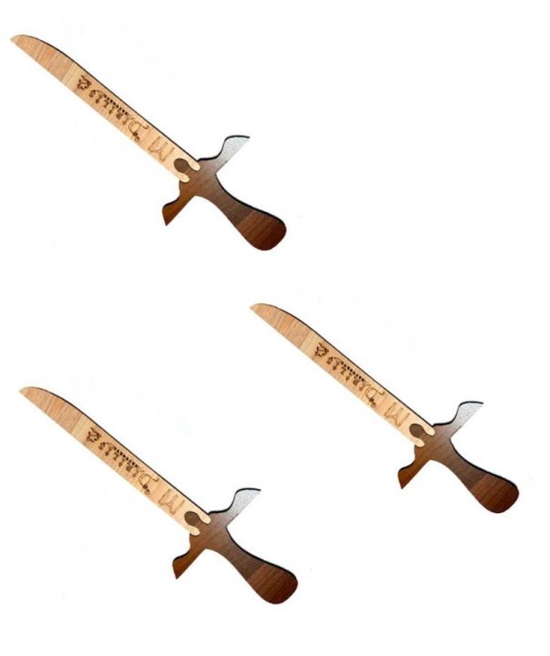 Ertugul Ghazi Swords Pack of 3 , Ertugrul Swords, IYI Swords, Collection Toys,Action Toys-Ertugrul Sword-Toy For Kids, Ertugrul Talwar,Ertugrul Knife, Ertugrul Fighting Knife, Dirilis Ertugrul Toys - 12 Inches Wooden Swords
