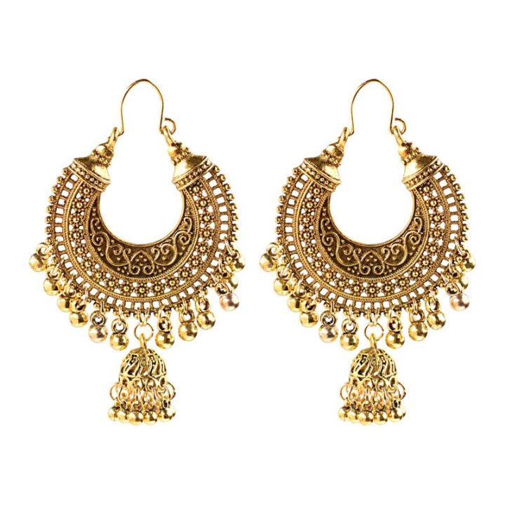 Vintage%20Ethnic%20Gypsy%20Indian%20Earrings%20For%20Women%20Boho%20Jewelry%20Ladies%20Retro%20Round%20Bell%20Tassel%20Hollow%20Tassel%20Jhumka%20Earrings%202020%20-%20Image%203