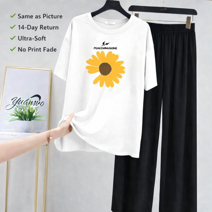 Not-Just-Nighty%20Cotton%20Jersey%20Pajama%20Set%20for%20Women%20S%E2%80%93XL%20&%20Girls%207%E2%80%9314%20Years%20%7C%20Sunflower%20Summer%20Sleep,%20Lounge%20&%20Home%20Wear%20-%20Image%202