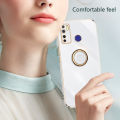 Biruiqu for Tecno Camon 15 Back Cover Luxury 6D Plating Frame Shiny Bling Phone Pounch Soft Silicone Square Phone Case. 