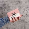 【High-quality】 New Fashion Small Short Wallet Foldable Cute Mini Wallets Cat Shaped Buckle Personality Women Purses.