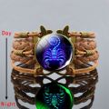【beauty code】Glow The Dark 12 Zodiac Sign Woven Rope Bracelet Aries Taurus Cancer Leo Constellation Jewelry Birthday. 