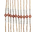 Pack of 10 beautifull string beads curtain - Door curtain - White and brown blinds curtain - Tassel beads curtain - 10 Rows glass beads curtain - Crystal curtain - Moti parda set. 