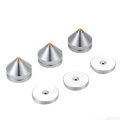 8 Set Speaker Stand Feet Foot Pad Aluminium Alloy Metal Spikes Cone Floor Foot Nail Silver. 