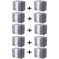 Pack of 10 Portable Bamboo Clothes Blanket Large Folding Bag Storage Box Organizer. 