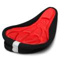 3D Gel MTB Fahrrad Sattelbezug Sattelpolster Sitzauflage Sattel Kissen Decke - red. 