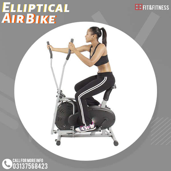 Elliptical Cycle Exercise Bike Air bike - Grey & Black