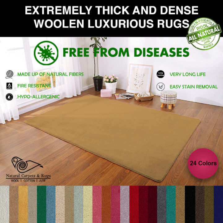 Natural Woolen Carpets and Rugs made of pure Wool for Living Room Rug, Dimension 3'3'' x 5' / 4'4'' x 6' / 6'6'' x 9'