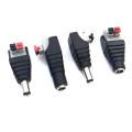 Push Button DC Power Jack Plug Adapter Connector 12V Press DC Connector Male+Female 2.1 X 5.5MM for CCTV Camera LED Strip DCR. 