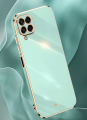 For Samsung Galaxy M53 5G Back Cover Luxury 6D Plating Square Frame Shiny Case Camera Lens Protection Soft Silicone Mobile Phone Cases. 