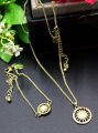Lovisa 2pc pendent chain locket & bracelet with semi precious stone necklace for girl Trendy high quality golden. 