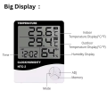 HTC-2 & HTC-1 Digital LCD Temperature & Humidity Meter | Indoor Outdoor Thermometer Hygrometer Weather Station Alarm Clock for Room, Baby Room, Greenhouse, Egg Incubator, Aquarium, Fridge. 