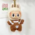 SF 15cm Blind Box Labubu Casual Plaid Backband Pants Set Macaron Labubu Pendant Doll Plaid Suit. 