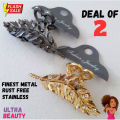 Deal of 2 Stylish Metal Gold-Plated Rust Free Multi-color Hair Catchers- Hair Accessories For Girls and Women. 