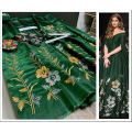 Kamal Trader Katan Silk 2-Piece Unstitched Embroidered Suit for Women – Shirt & Plain Trouser | Party Wear | New Trendy Design 2025. 