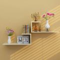2 Pieces Of Modern C-Shaped Wall Shelves home office wall tier decorator. 