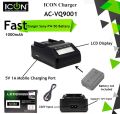 Ultra Fast ICON AC-VQ9001 FW-50 Charger For SONY A6000, A6400, A6100, A6300, A6500, A5100, A7, A7 II, A7R, A7R II, A7R2, A7S, A7S II, A7S2, A5000, A3000, A55, RX10, NEX-3/5/7 FW50. 