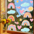 XC8007 Rainbow Stars Clouds Colorful Sunlight Electrostatic Glass Showcase Home Decoration Wall Window Stickers. 