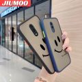 JIUMOO For Oneplus 6T Case Fashion Simple Smile Face Frosted Transparent Back Cover Lens Camera Protect Phone Case Edge Full Cover Casing Hard Cases. 