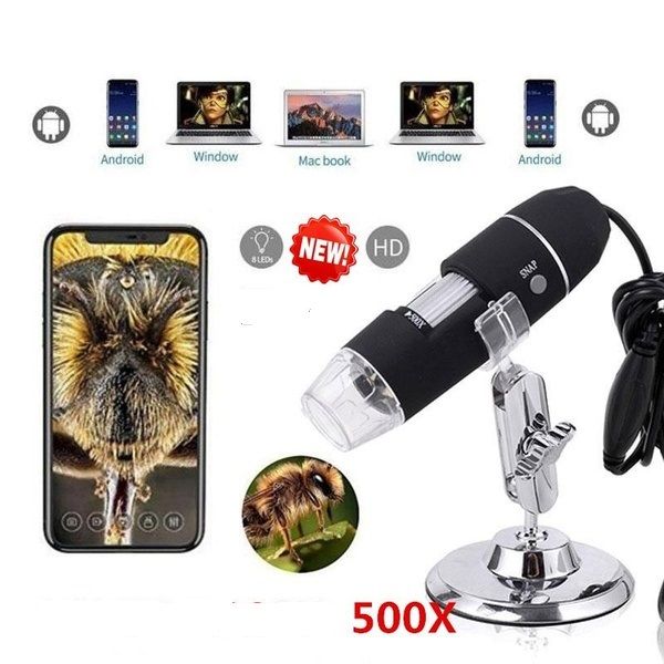 500 X Electronic Microscope USB 8 LED
