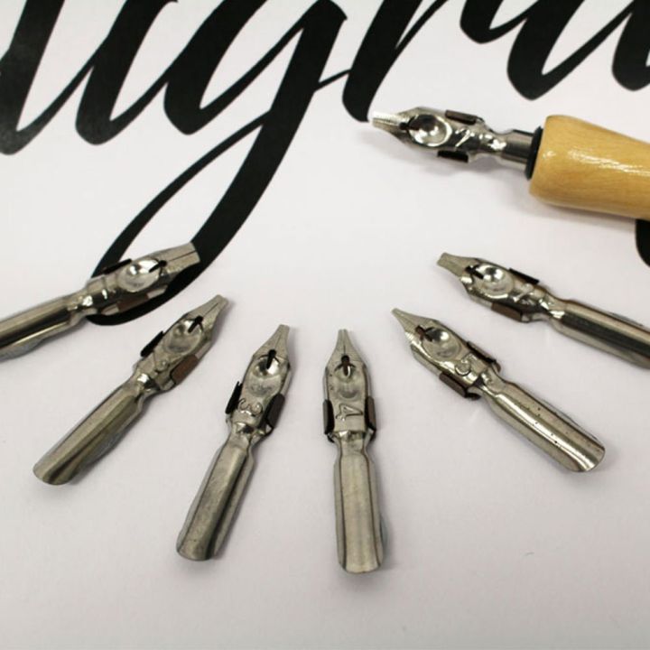 Keep%20Smiling%208%20Pcs%20Set%207%20Calligraphy%20Dip%20Pen%20Set%20Nibs,%201%20Lacquered%20Wooden%20Handle%20and%201%20Plastic%20Case%20for%20Nibs%20Suitable%20for%20All%20Calligraphic%20Writing%20Styles%20-%20Image%205