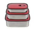 Lunch Box Stainless Steel Rectangular Lunch Box Choose From (S-M-L) PINK. 