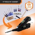 Kelvin 17 Urban Screwdriver Set, All in One Everyday Multitool Screwdriver, Multi-Tip, Compact & Universal Precision, 13 Bit Set with Tape Measure, Liquid Level, Hammer and Flashlight. 