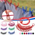 1Pc Cloth Drying Rope with Hooks | Elastic Hanging Rope for Cloth Drying with 12 Clips | Cloth Rope for Drying Clothes for Travel Home Outdoor | Kapde Sukhane Ki Rassi | Wire | Multicolor. 