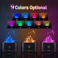 Flame Aroma Diffuser Air Humidifier Ultrasonic Cool Mist Maker Fogger Led Essential Oil 3D Effect Fire Lamp Difusor Air Humidifier. 